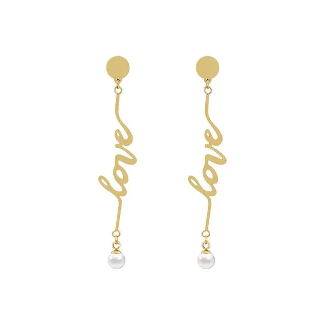 Earring With Pearl Gold Color For Women Stainless Steel Earrings Trendy Simple Fashion Jewelry eprolo