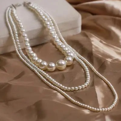 Multi-Layer Pearl Sweater Chain Necklace eprolo