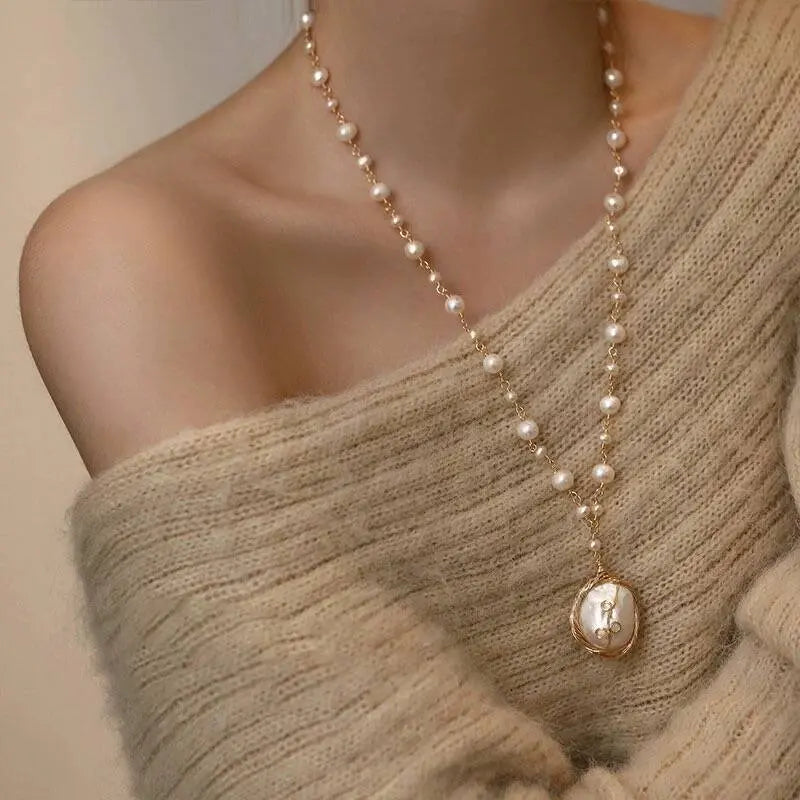 Hand Woven Baroque Pearl Necklace Pretty in Pearls