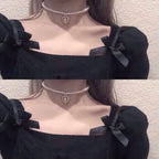 Gothic Pearl Choker Necklace with Heart Cross Pendant eprolo