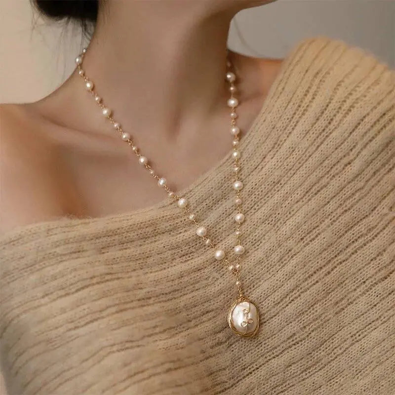 Hand Woven Baroque Pearl Necklace Pretty in Pearls