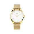 Nacre Lune 8 Watch Pearl Marker Dial Gold & White -Gold Mesh
