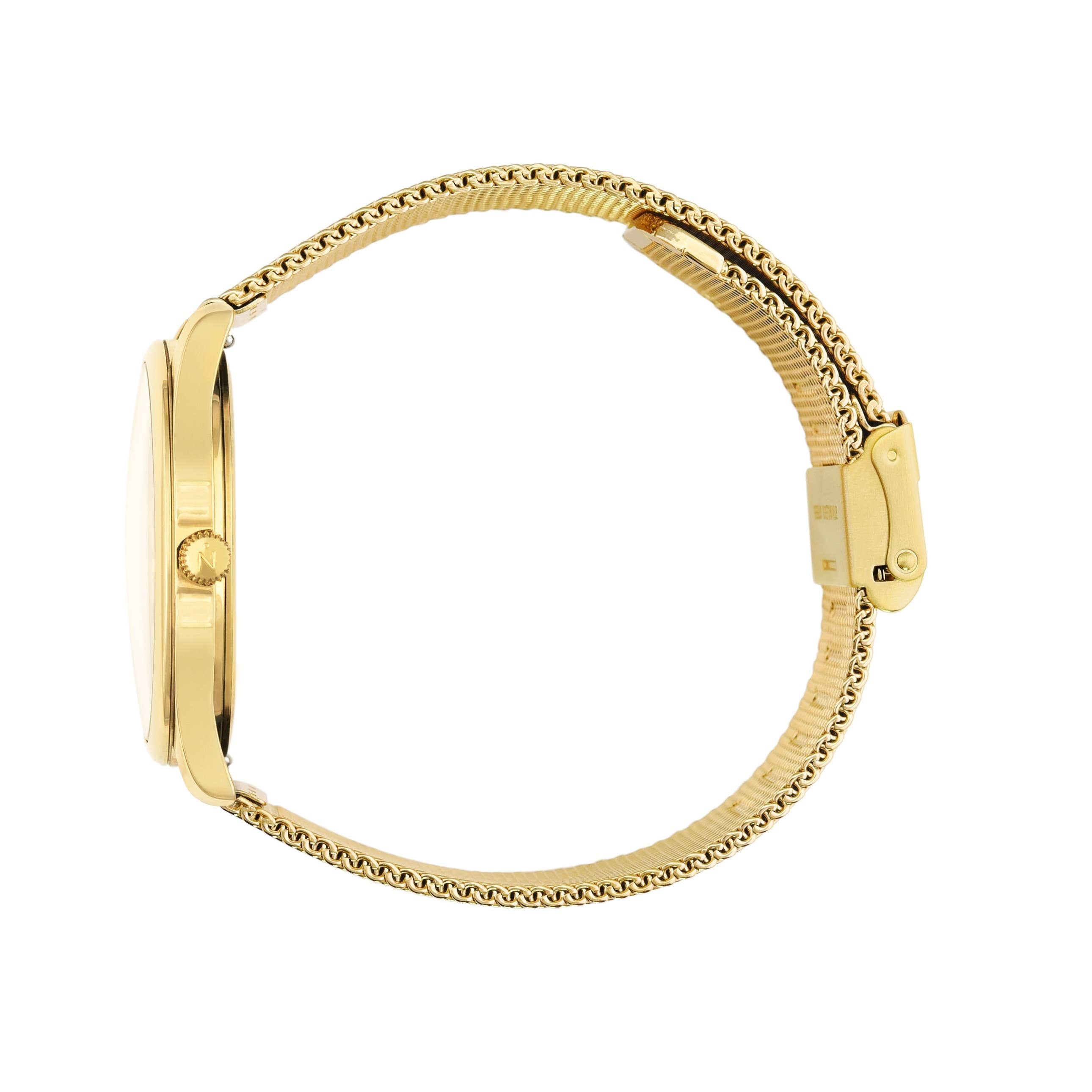Nacre Lune 8 Watch Pearl Marker Dial Gold & White -Gold Mesh