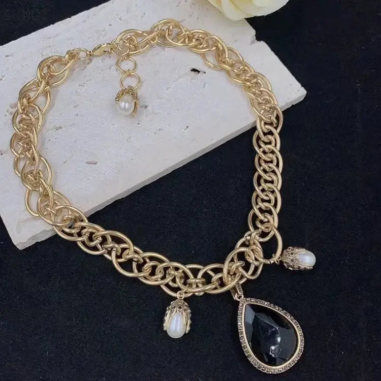 Baroque Pearl Chunky Collar Necklace for Women | Vintage Gold Statement Jewelry eprolo