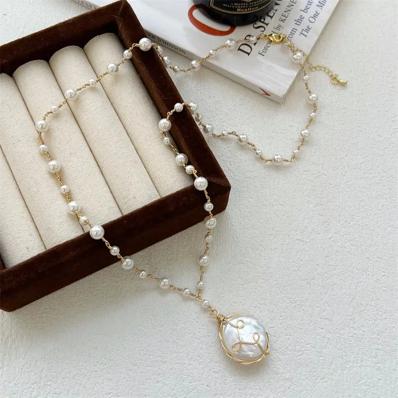 Hand Woven Baroque Pearl Necklace Pretty in Pearls