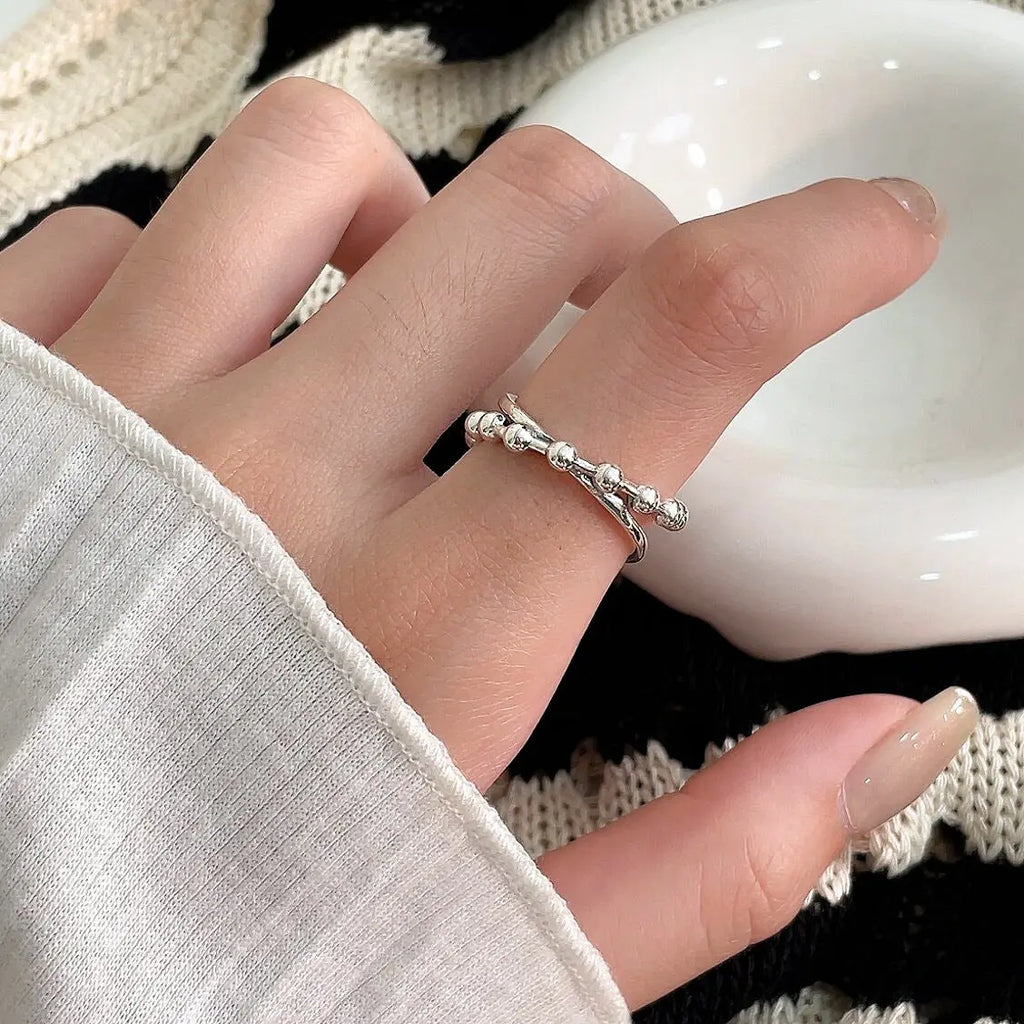 S925 Sterling Silver Pearl Ring Female Niche Design Fashion Simple Index Finger Ring Personality Light Luxury Jewelry eprolo