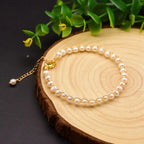 Natural Freshwater Pearl Adjustable Bracelet - Gold Wire Wrapped Jewelry eprolo
