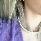 Natural Shell Pearl Choker Necklace | Adjustable Gold Chain, 4 Pearl Sizes Jewelry Zendrop