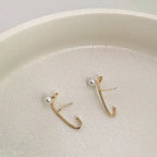 Sculpted Pearl Stud Earrings & Ear Cuffs | Minimalist Gold Geometric Jewelry eprolo