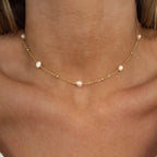 Natural Pearl Necklace Stainless Steel Layered Chain Heart,  Shell Pendant Pretty in Pearls