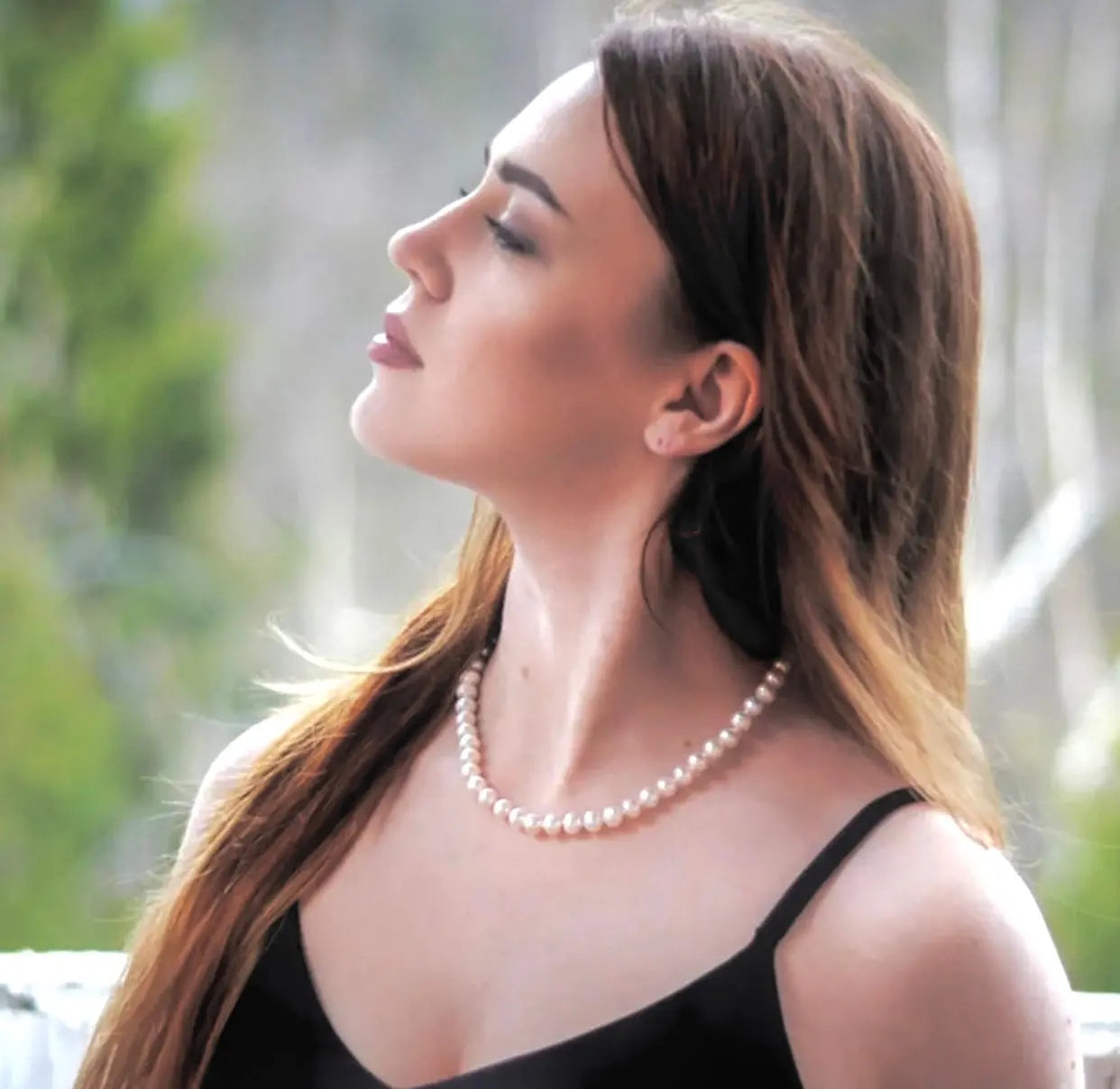 Natural Shell Pearl Choker Necklace | Adjustable Gold Chain, 4 Pearl Sizes Jewelry Zendrop