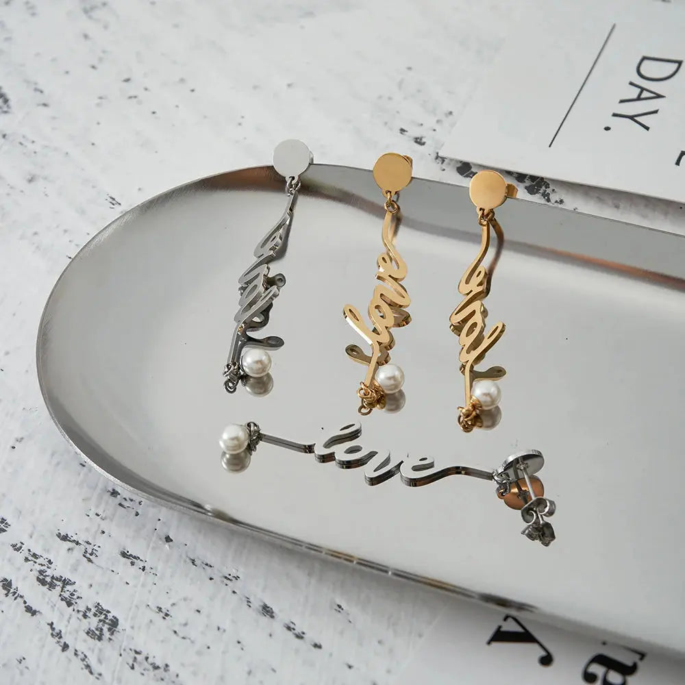 Earring With Pearl Gold Color For Women Stainless Steel Earrings Trendy Simple Fashion Jewelry eprolo