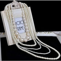 Women's Long Layered Chains / Pearl Strand / Long Necklace Multilayer, Normal Length White Fashionable Necklaces Jewelry eprolo