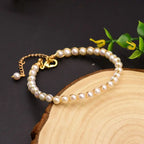 Natural Freshwater Pearl Adjustable Bracelet - Gold Wire Wrapped Jewelry eprolo