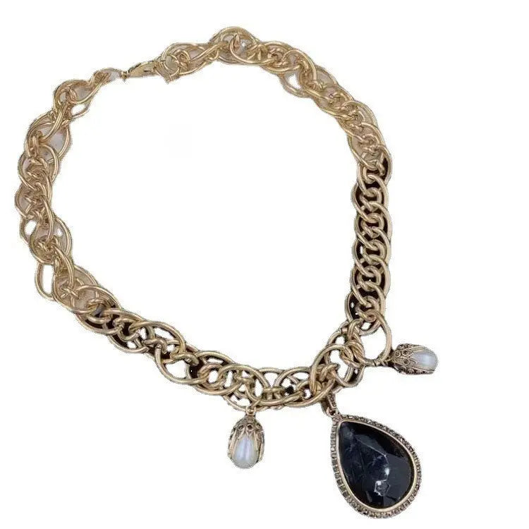 Baroque Pearl Chunky Collar Necklace for Women | Vintage Gold Statement Jewelry eprolo