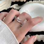 S925 Sterling Silver Pearl Ring Female Niche Design Fashion Simple Index Finger Ring Personality Light Luxury Jewelry eprolo