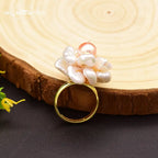 Baroque Pink Pearl Flower Ring for Women | 925 Sterling Silver Adjustable Band eprolo