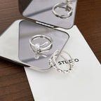 S925 Sterling Silver Pearl Ring Female Niche Design Fashion Simple Index Finger Ring Personality Light Luxury Jewelry eprolo