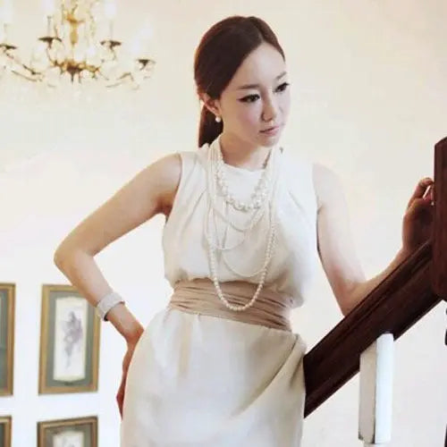 Women's Long Layered Chains / Pearl Strand / Long Necklace Multilayer, Normal Length White Fashionable Necklaces Jewelry eprolo