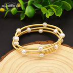 Freshwater Pearl Bangle Bracelet for Women | Handcrafted Multi-Layer Adjustable Sterling Silver eprolo