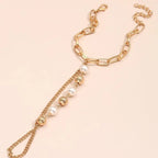 Elegant Gold Pearl Hand Chain Bracelet - Finger Ring Slave Bracelet for Women eprolo