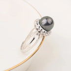 Tahitian Pearl Silver Adjustable Ring Pretty in Pearls