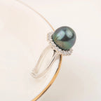 Tahitian Pearl Silver Adjustable Ring Pretty in Pearls
