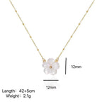 Natural Pearl Necklace Stainless Steel Layered Chain Heart,  Shell Pendant Pretty in Pearls