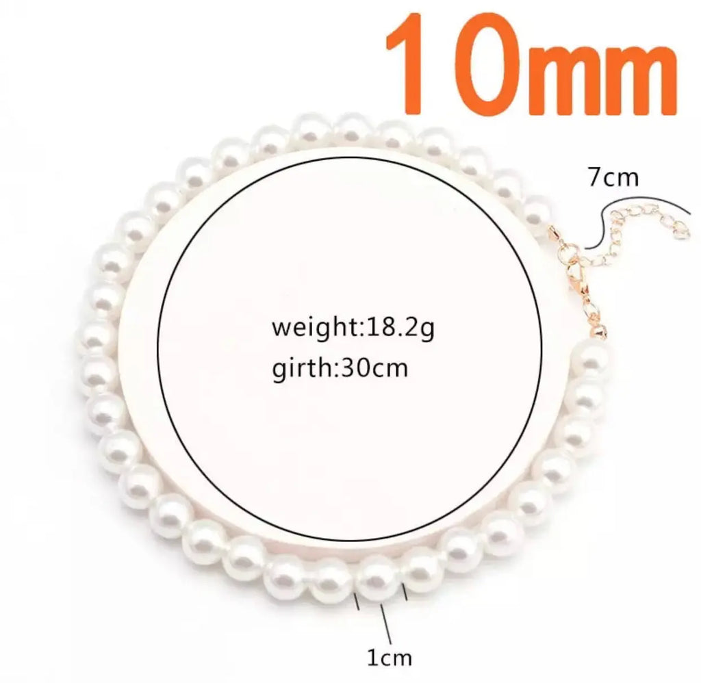 Natural Shell Pearl Choker Necklace | Adjustable Gold Chain, 4 Pearl Sizes Jewelry Zendrop